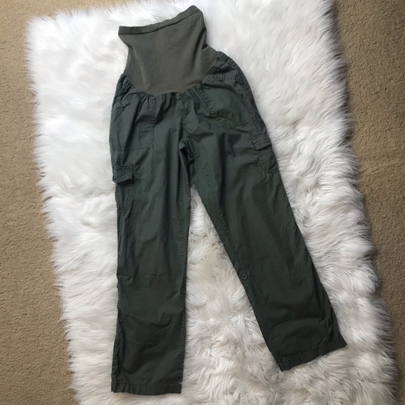 Motherhood Maternity Olive Green Cargo Crop Pants - Picture 5 of 11
